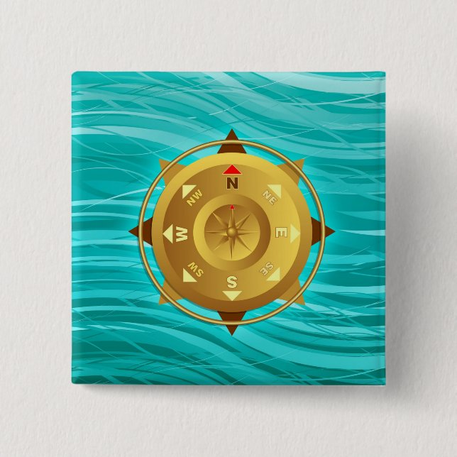 Compass 15 Cm Square Badge (Front)