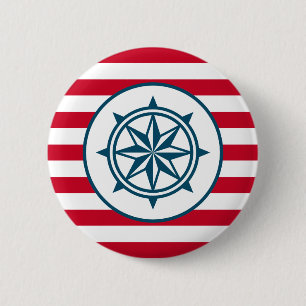 Compass 6 Cm Round Badge