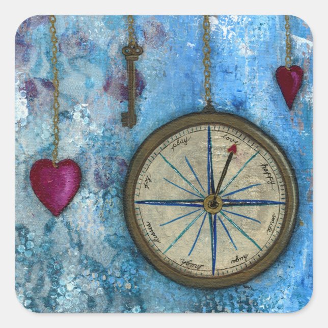 Compass and hearts stickers (Front)