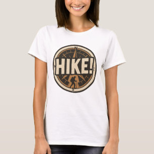 Compass and Hiker Badge Design T-Shirt