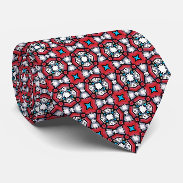 Compass and Stars Neck Tie (Rolled)