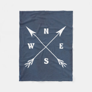 Compass arrows fleece blanket