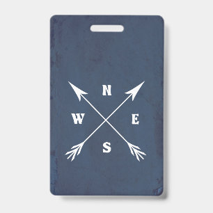 Compass arrows ID badge