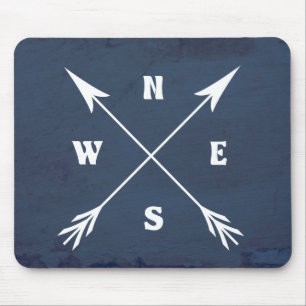Compass arrows mouse mat