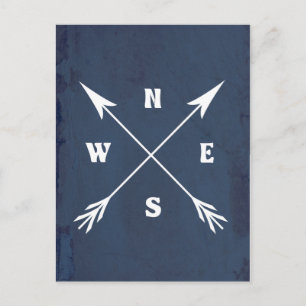 Compass arrows postcard
