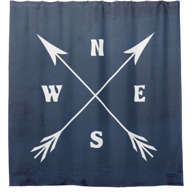Compass arrows shower curtain (Front)