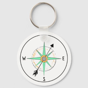 Compass Art Keychain