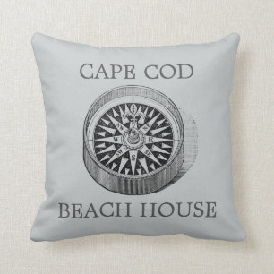 Compass Cape Cod Beach house Pillow