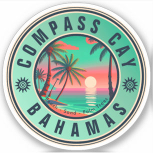 Compass Cay Bahamas Retro Sunset Souvenir 1950s