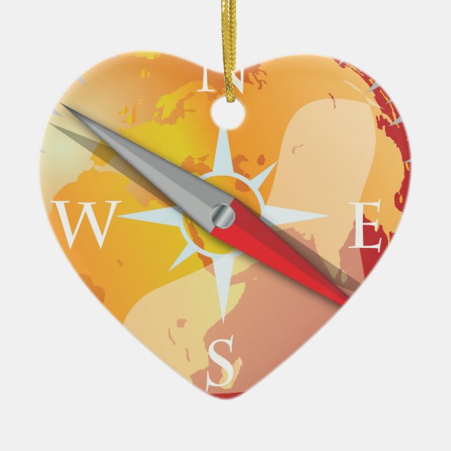 Compass Ceramic Tree Decoration (Front)