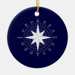 compass ceramic tree decoration