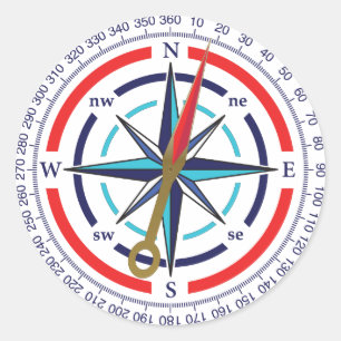 compass classic round sticker