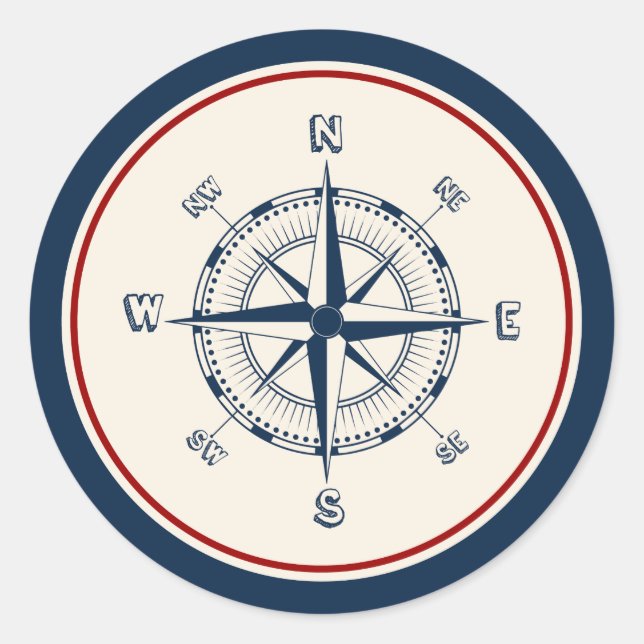 Compass Classic Round Sticker (Front)