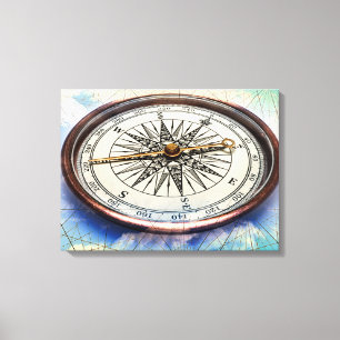 Compass Clouds Canvas Print