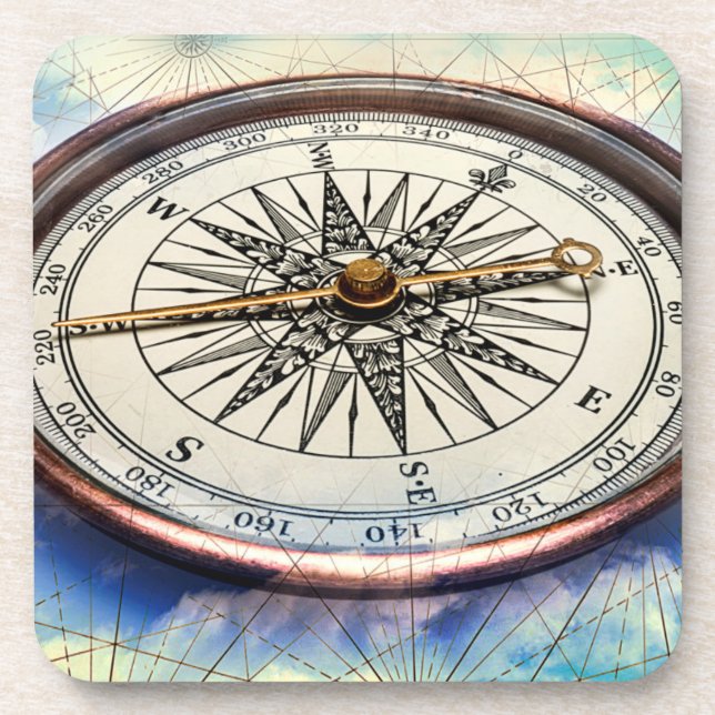 Compass Clouds Coaster (Front)