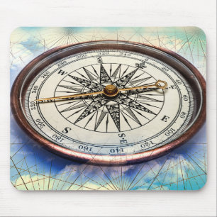 Compass Clouds Mouse Mat