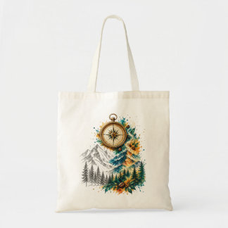 Compass Coffee Mountain Adventure Tote Bag