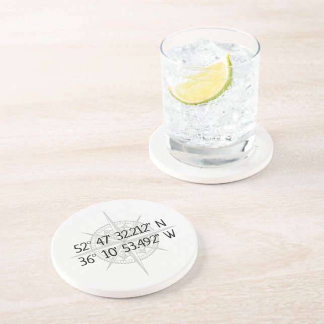 Compass GPS Home Coordinates  Coaster (Side)