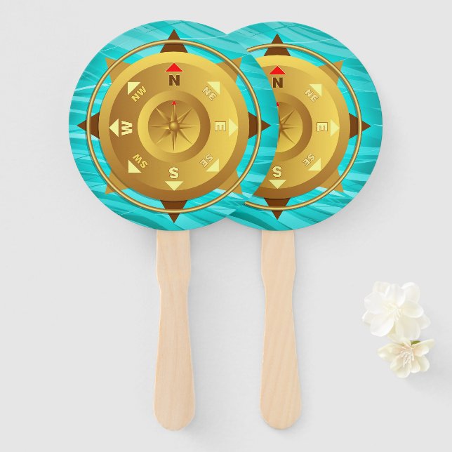 Compass Hand Fan (Front and Back)