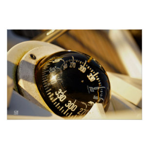 Compass helps navigate and maintain course. poster