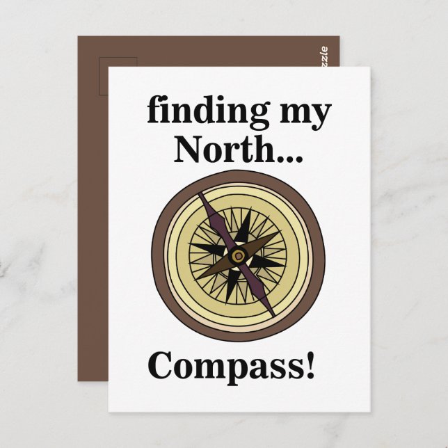 Compass Instrument Navigation Direction Funny Postcard (Front/Back)