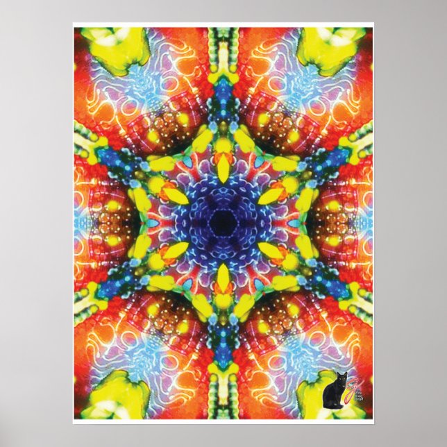 Compass Kinetic Collage Kaleidoscope Poster (Front)