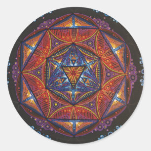 Compass Mandala Classic Round Sticker