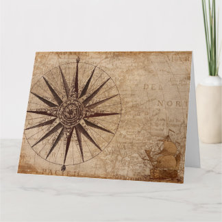 Compass Map  Holiday Postcard