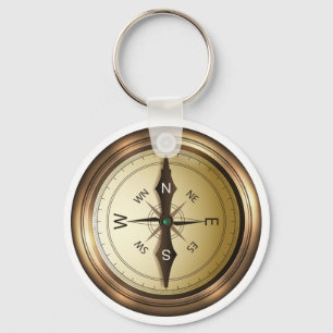 compass north south east wes key ring