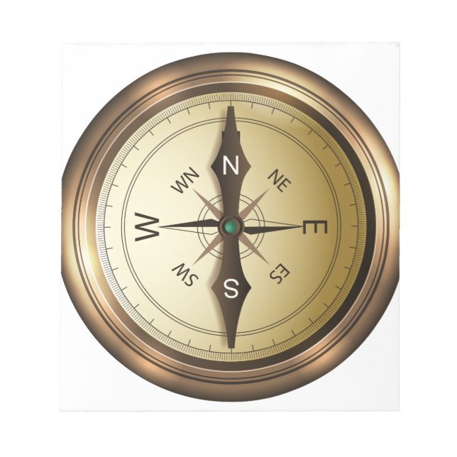 compass north south east wes notepad (Front)