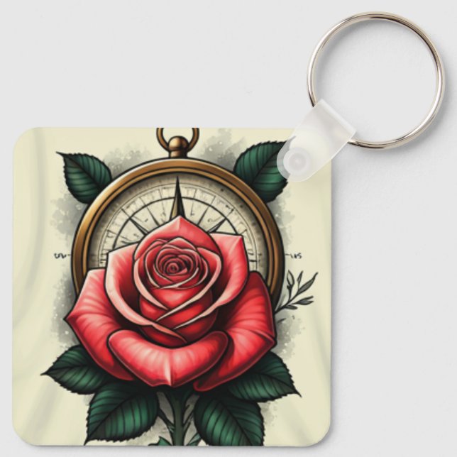 Compass of Love and Bliss Keychain (Back)