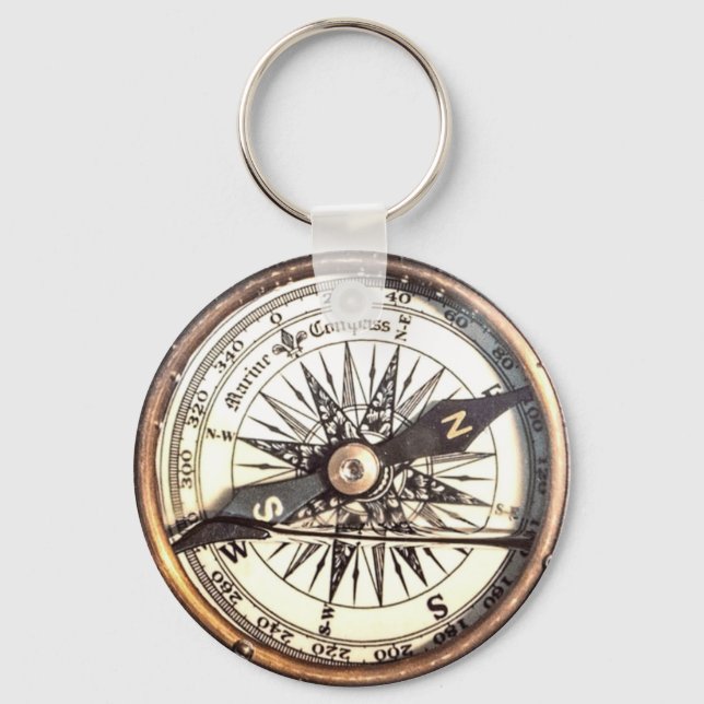 Compass on Water Key Ring (Front)