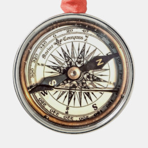 Compass on Water Metal Tree Decoration