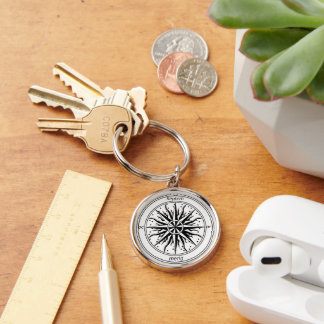 compass photo key ring
