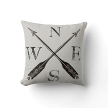 Compass Pillow: North, South, East & West