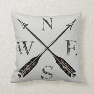 Compass Pillow: North, South, East & West Cushion