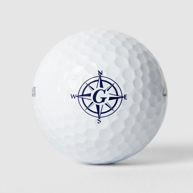 Compass Points With Monogram Golf Balls (Front)