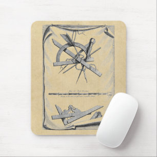 Compass, Right Angle and Scale Mouse Mat