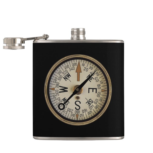 Compass Rose 1 Hip Flask (Opened)