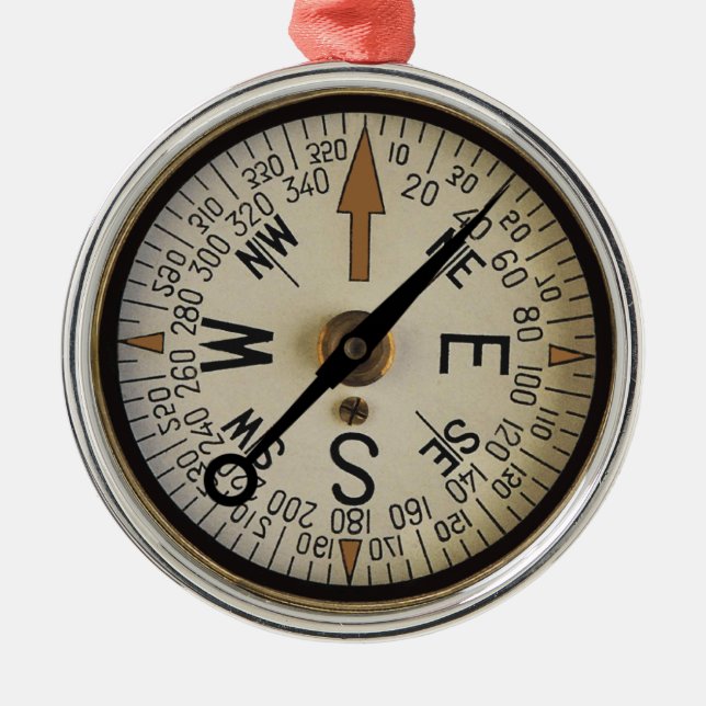 Compass Rose 1 Metal Tree Decoration (Front)