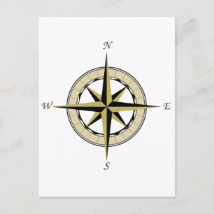 Compass Rose Art Postcard
