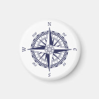 Compass Rose Blue Stripes