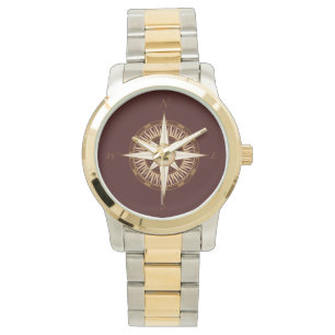Compass Rose Brown Watch