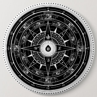 Compass Rose - Button (Black)