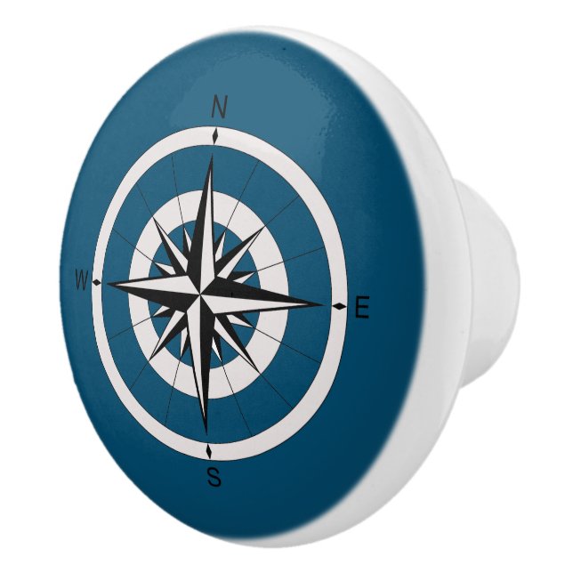 Compass Rose     Ceramic Knob (Right)