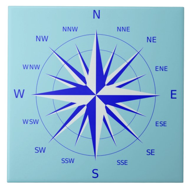 Compass Rose Ceramic Tile (Front)