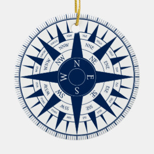 Compass Rose Ceramic Tree Decoration