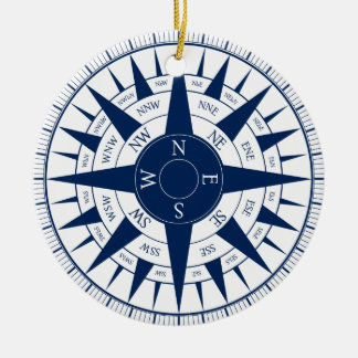 Compass Rose Ceramic Tree Decoration