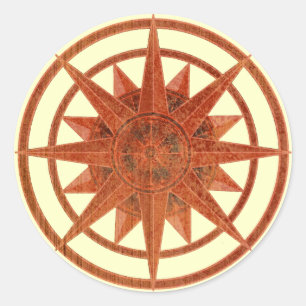 Compass Rose Classic Round Sticker
