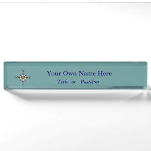 Compass Rose custom Nameplate